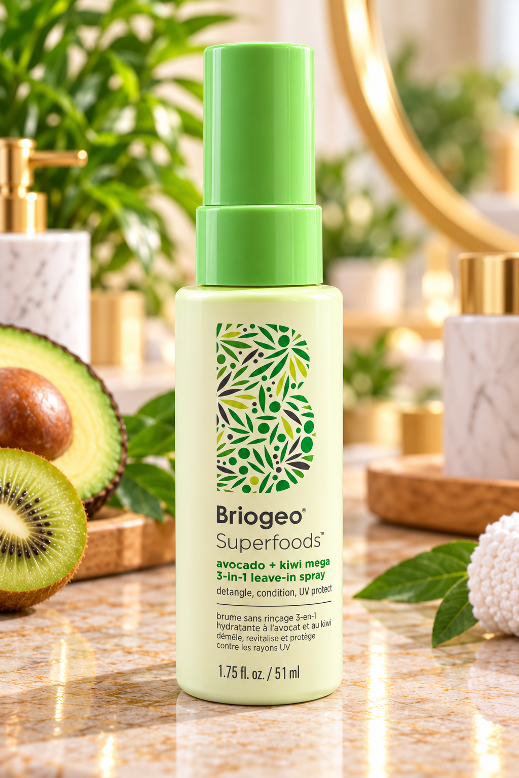Briogeo Superfoods™ Avocado + Kiwi Mega Moisture 3-in-1 Leave-In Spray - Travel size