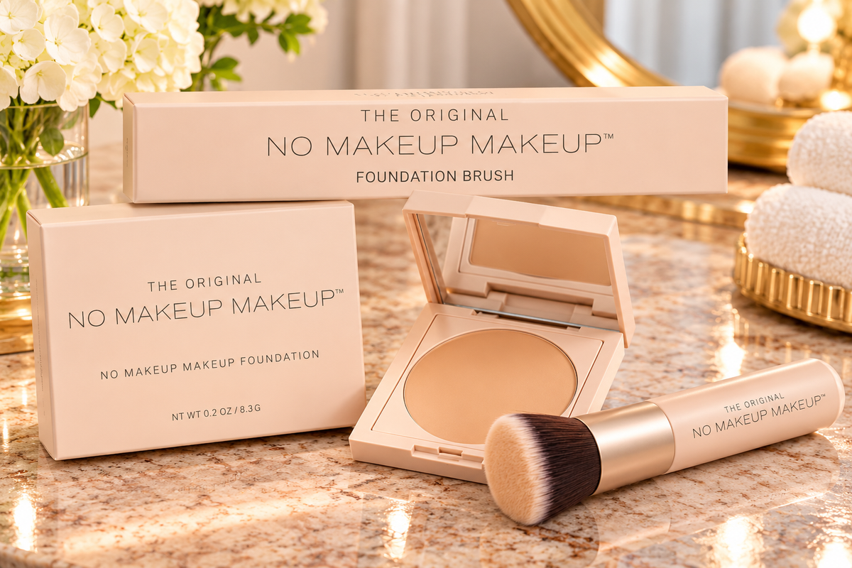 No Makeup Makeup Foundation + Foundation Brush Set - Almond shade