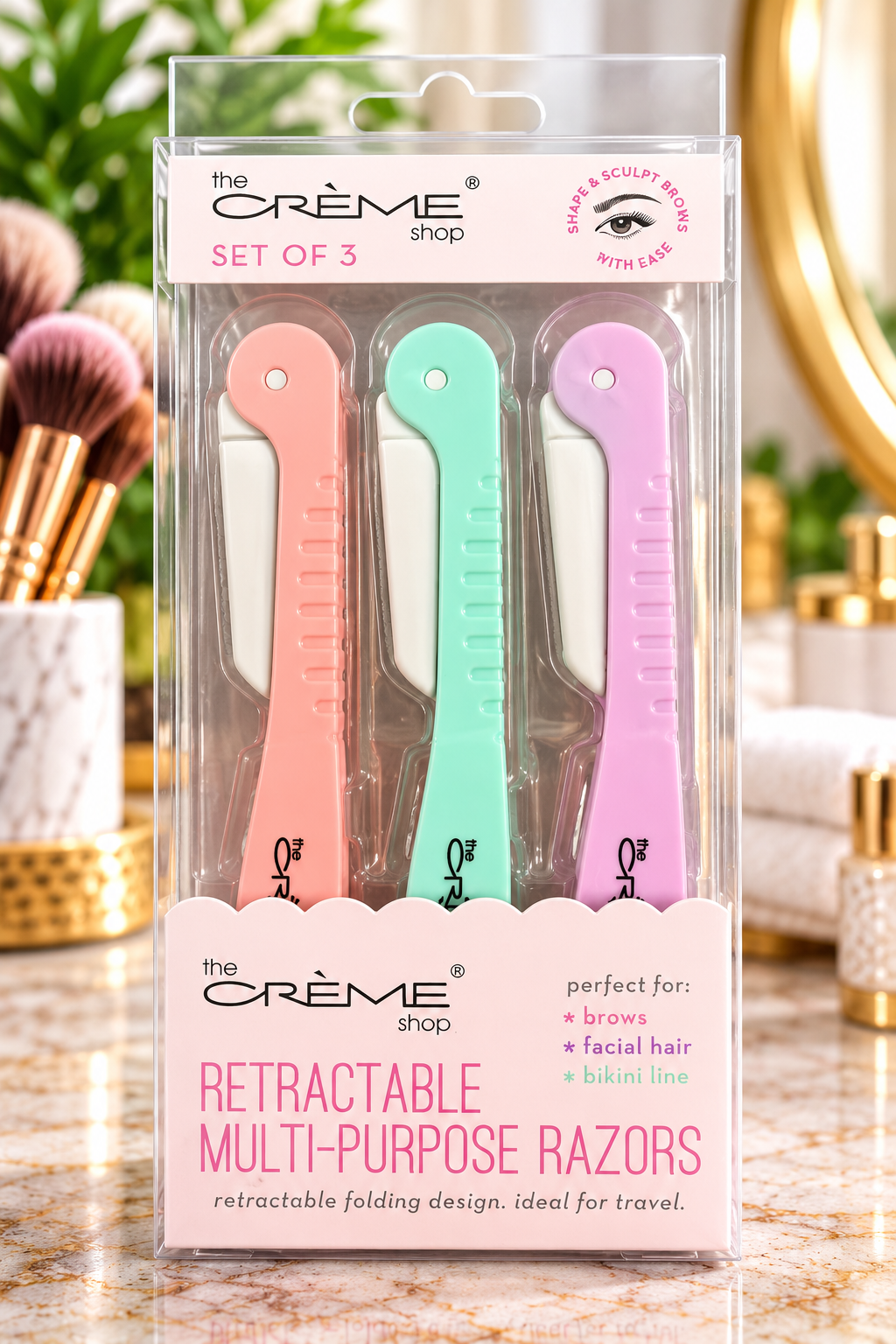 The Crème Shop Retractable Multi-Purpose Razors – Set of 3