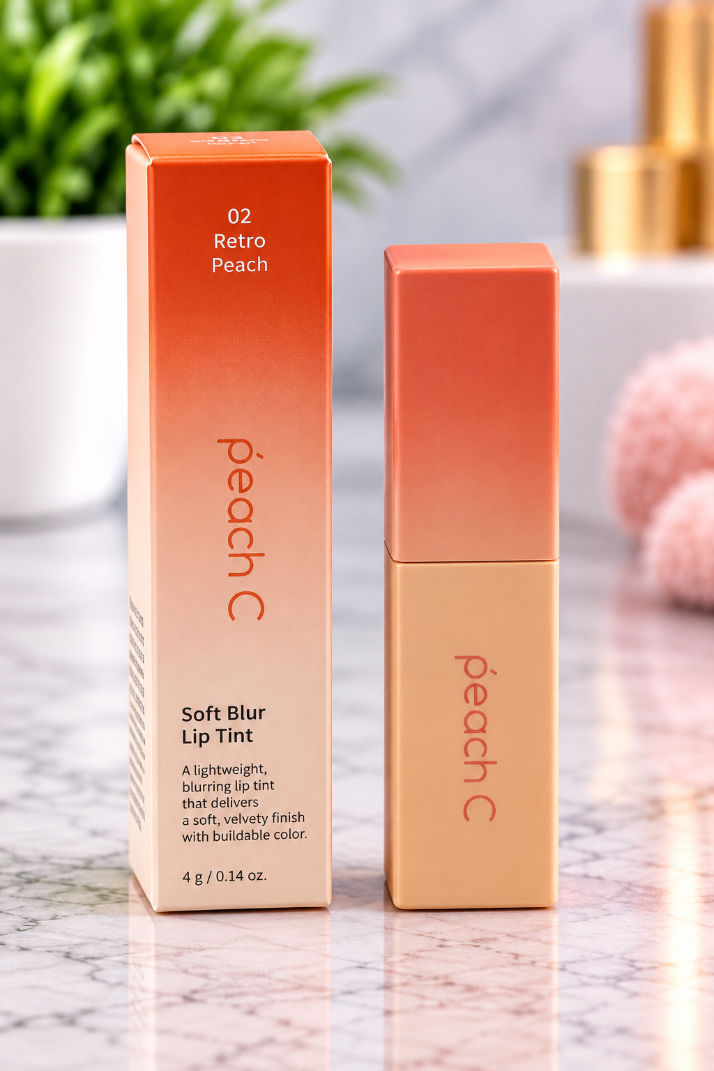 Peach C Soft Blur Lip Tint – 02 Retro Peach