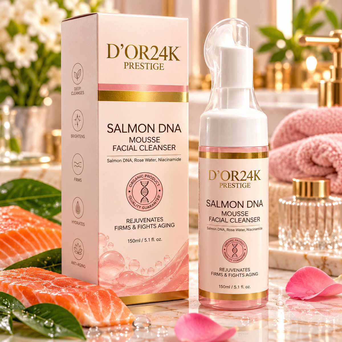 D’OR24K Prestige Salmon DNA Mousse Facial Cleanser