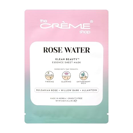 The Crème Shop Klean Beauty Essence Sheet Mask - Rose Water/Set of 5