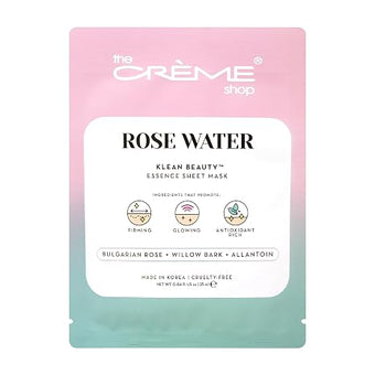 The Crème Shop Klean Beauty Essence Sheet Mask - Rose Water/Set of 5