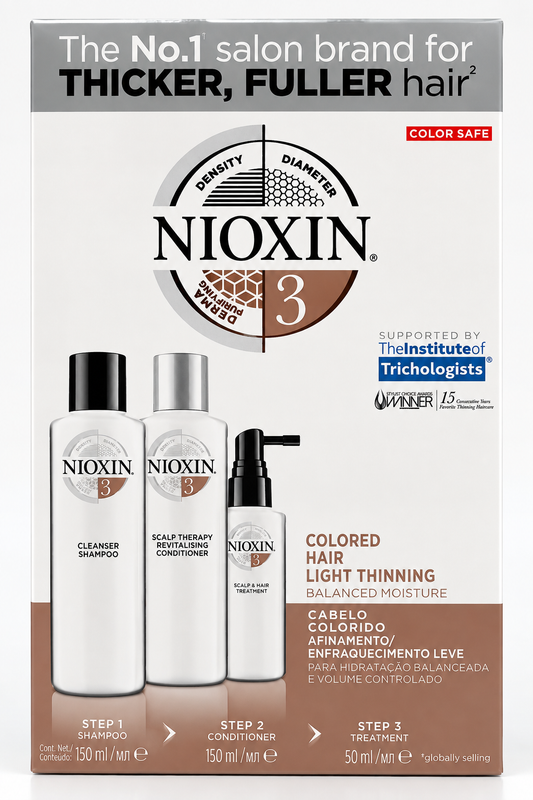 Nioxin System 3 Hair Care Kit – Color Safe for Light Thinning, Colored Hair