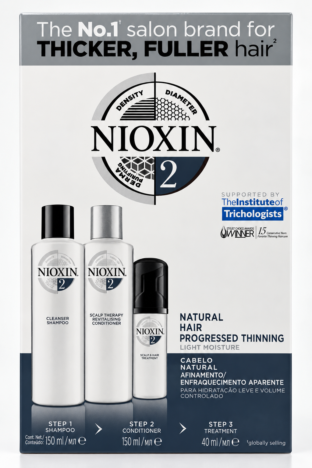 Nioxin System 2 Hair Care Kit – Natural Hair with Progressed Thinning