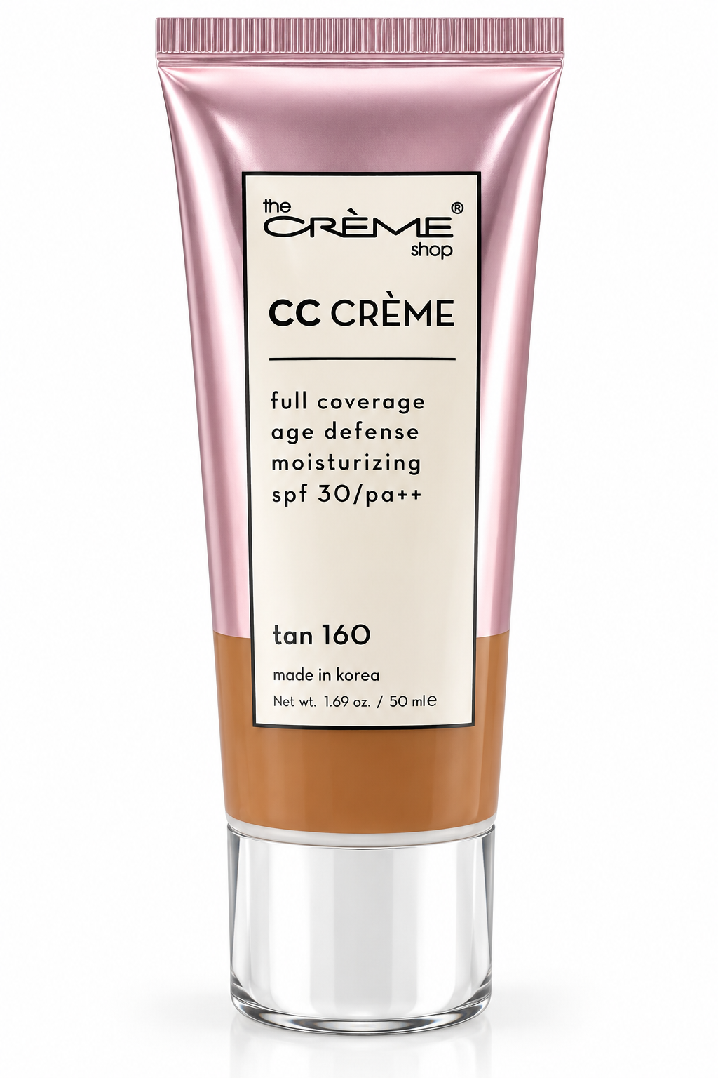 The Crème Shop CC Crème Tan 160 | Full Coverage Moisturizing SPF 30