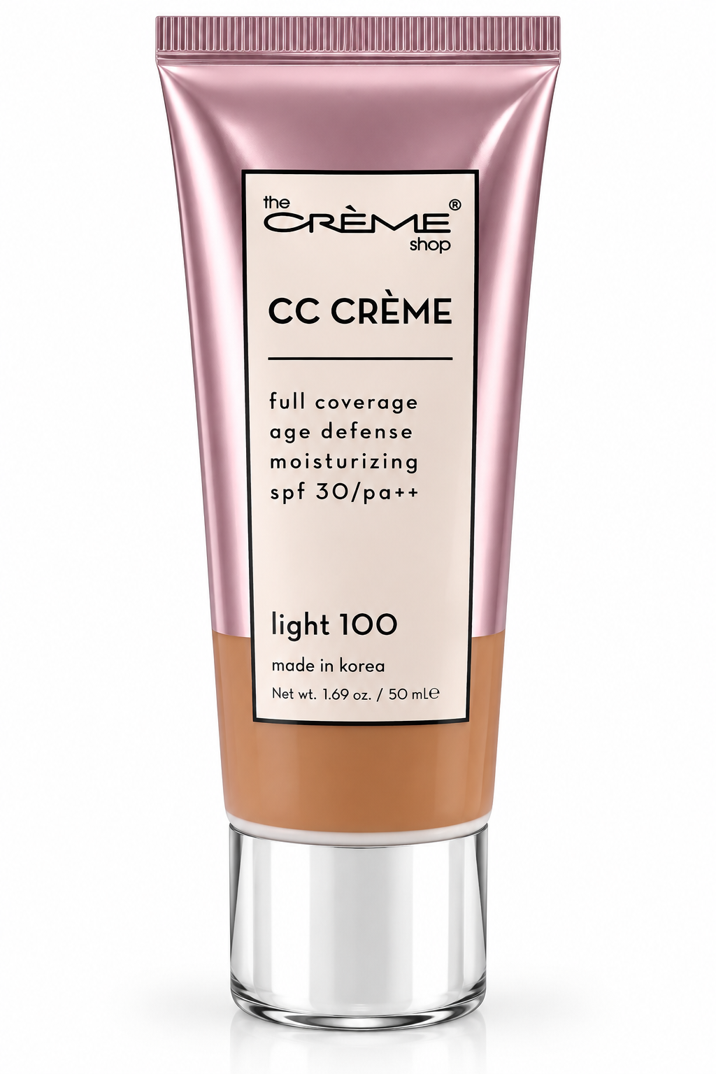 The Crème Shop CC Crème – Light 100 | Full Coverage + SPF 30