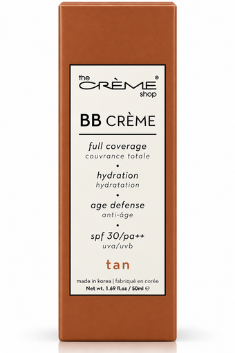 The Crème Shop BB Crème – Tan | Full Coverage + SPF 30