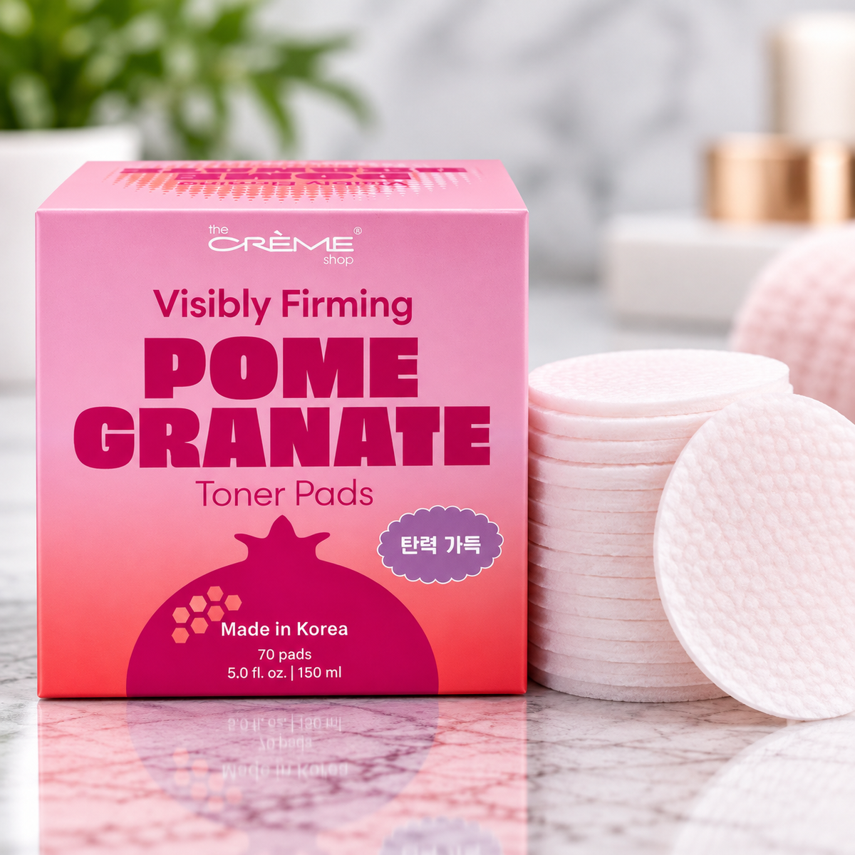 The Crème Shop Visibly Firming Pomegranate Toner Pads – 70 Count