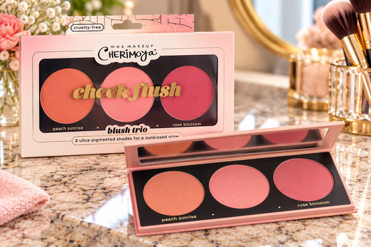 Max Makeup Cherimoya Cheek Flush Blush Trio