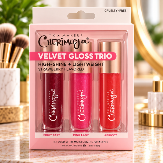 Max Makeup Cherimoya Velvet Gloss Trio