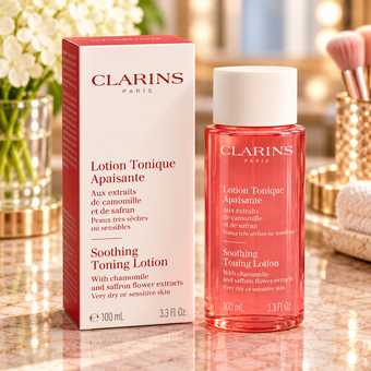 Clarins Soothing Toning Lotion – Chamomile & Saffron Flower Extracts