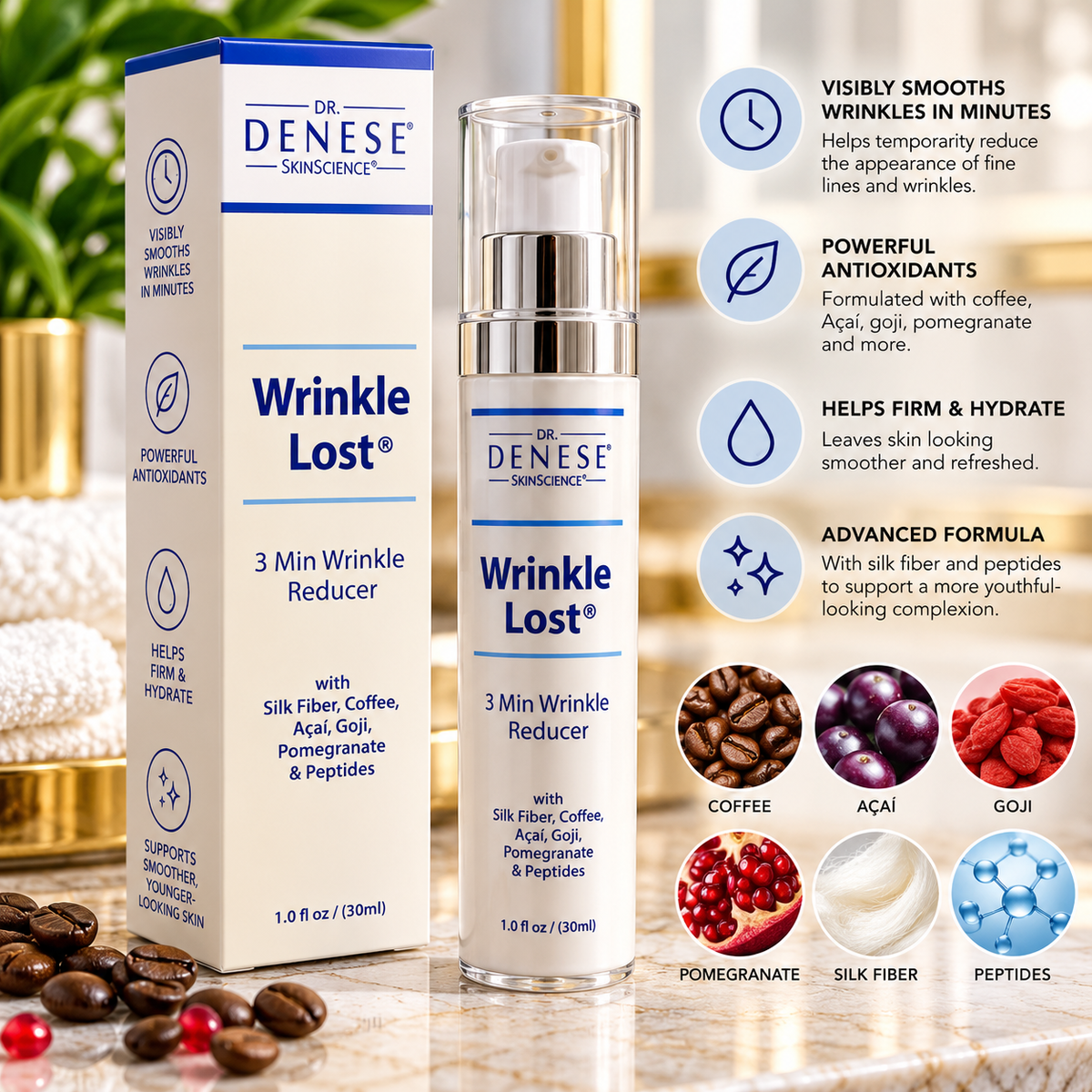 Dr. Denese Wrinkle Lost 3 Minute Wrinkle Reducer – 1 fl oz / 30 mL
