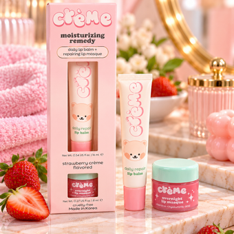 The Crème Shop Moisturizing Remedy Lip Set – Strawberry Crème
