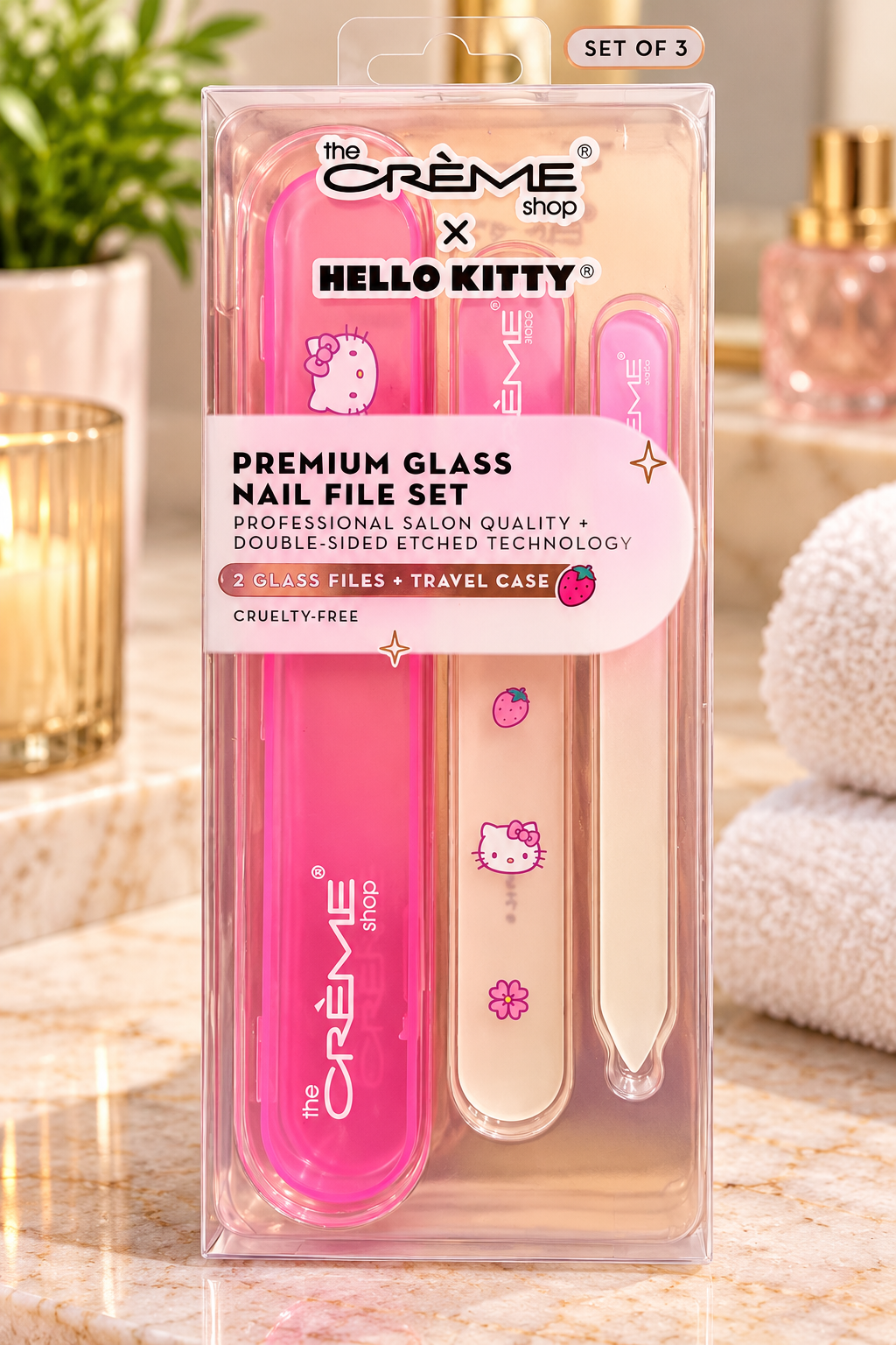 The Crème Shop  Hello Kitty Premium Glass Nail File Set – Set of 3