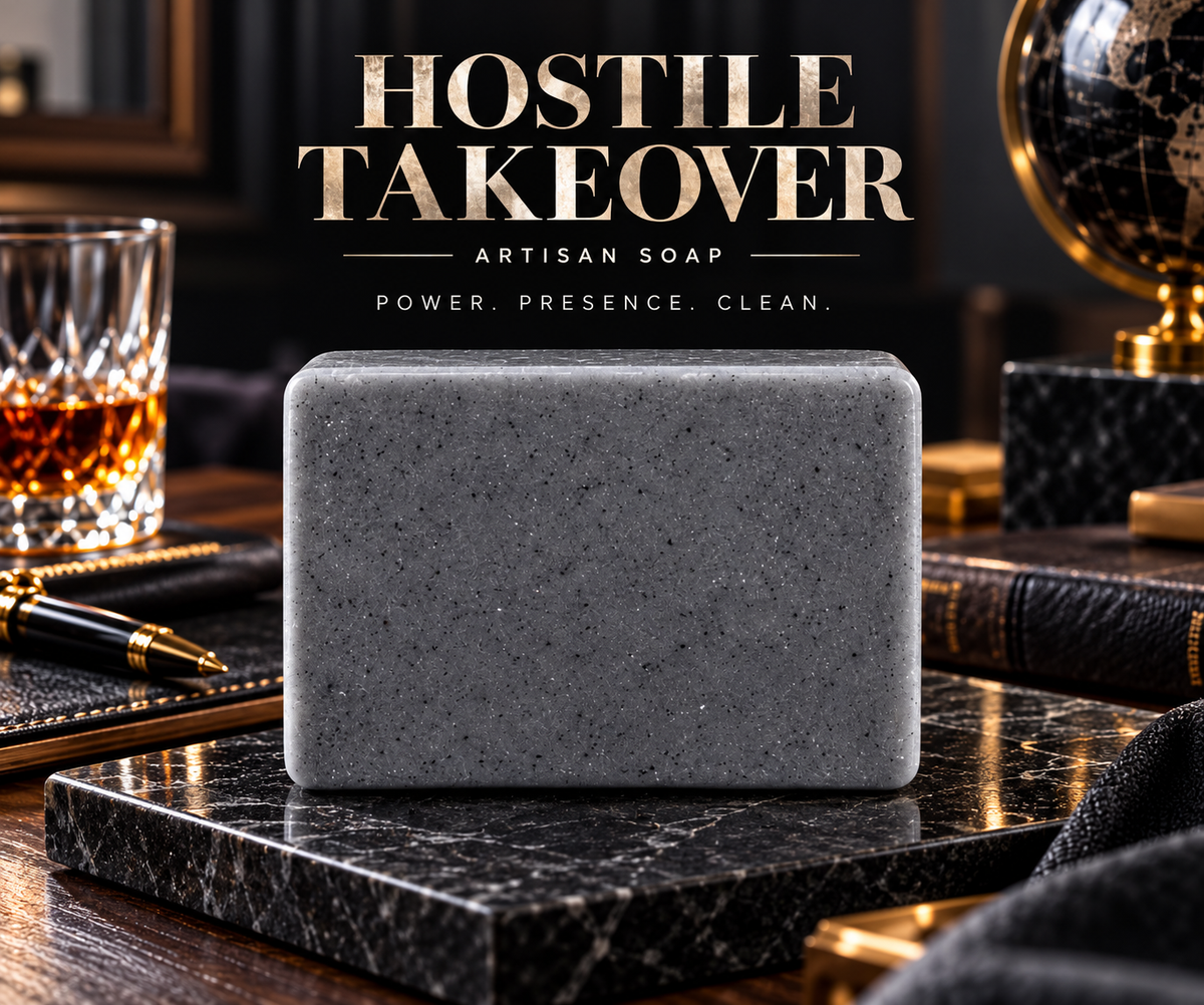 Hostile Takeover Triple Butter Soap – Leather, Pine + Musk