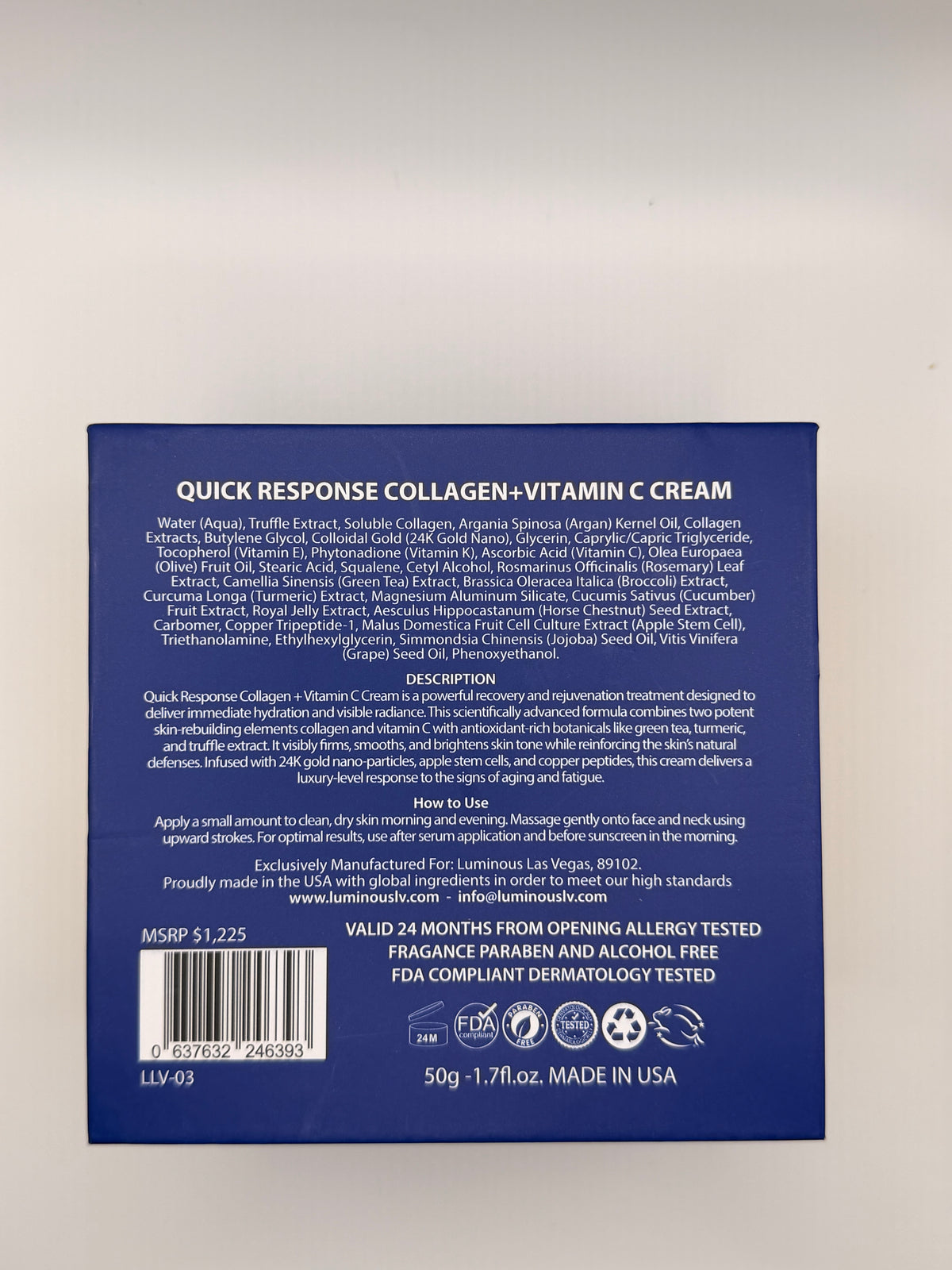 LuminousLV Quick Response Collagen + Vitamin C Cream