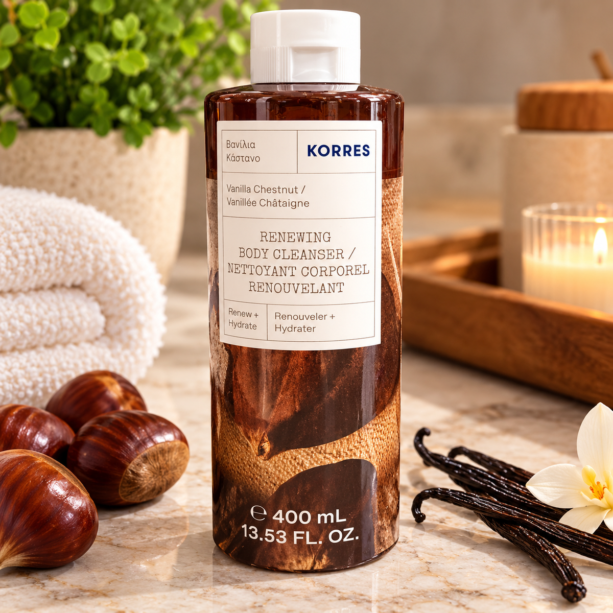 Korres Vanilla Chestnut Renewing Body Cleanser