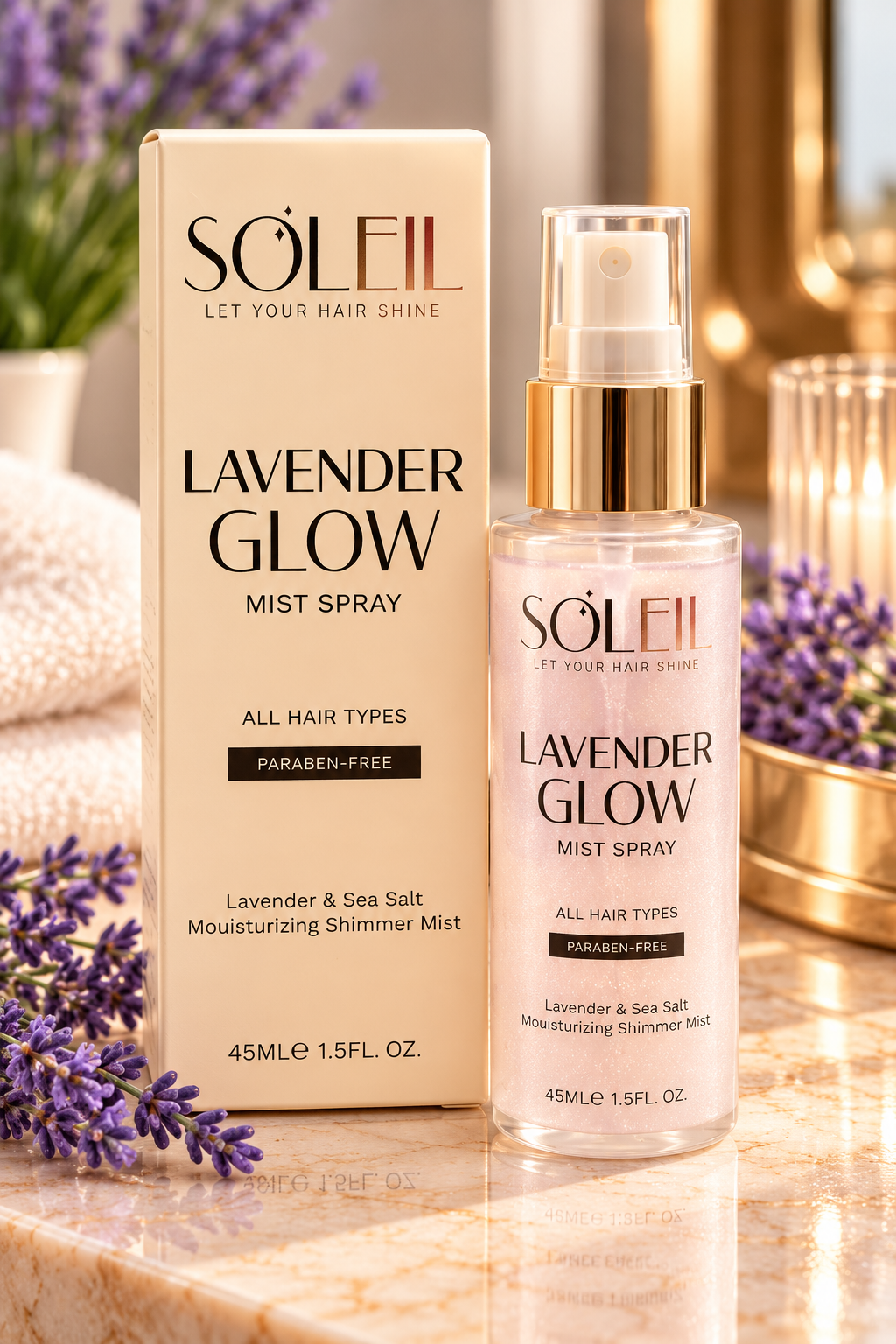 Soleil Lavender Glow Mist Spray – 1.5 fl oz / 45 mL