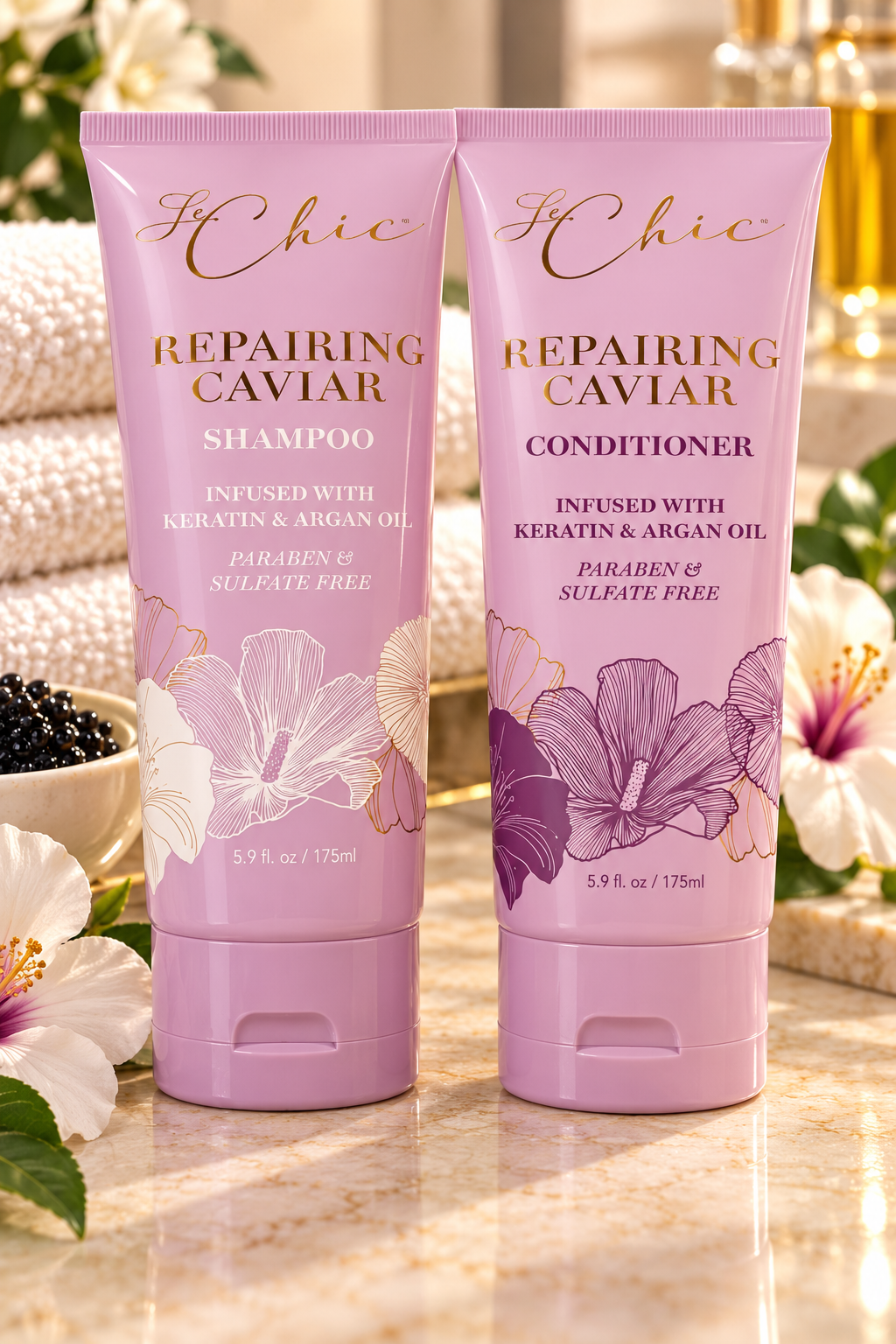 Le Chic Repairing Caviar Shampoo + Conditioner Duo – 5.9 fl oz / 175 mL Each