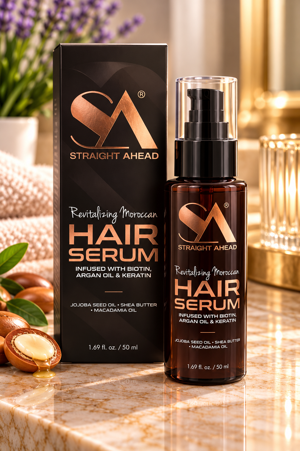 Straight Ahead Revitalizing Moroccan Hair Serum – 1.69 fl oz / 50 mL