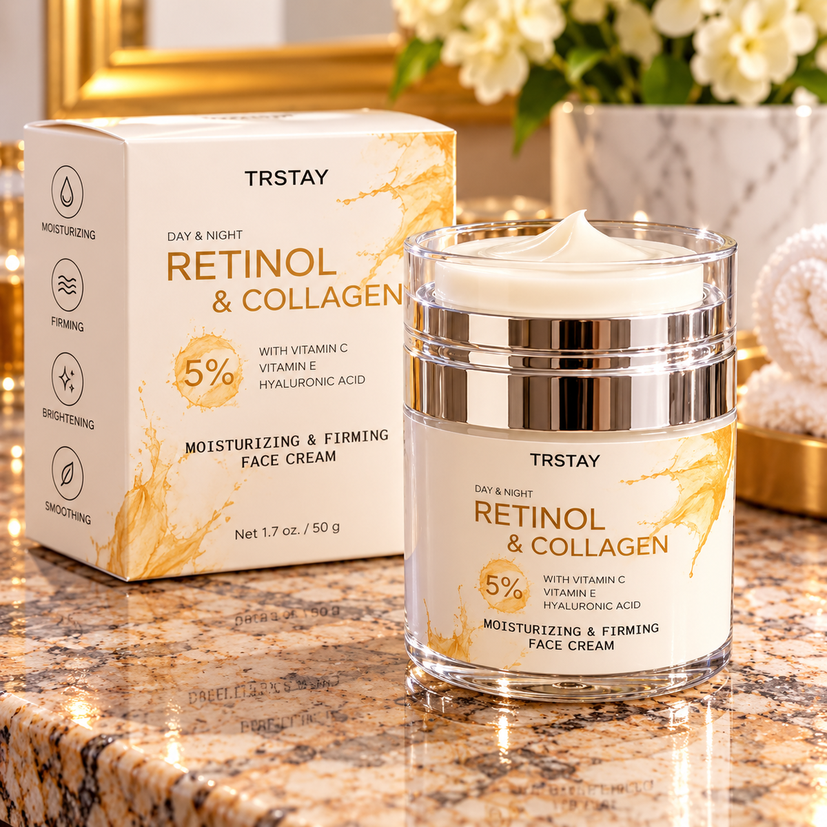 TRSTAY Day & Night Retinol & Collagen Face Cream