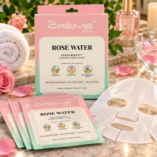 The Crème Shop Klean Beauty Essence Sheet Mask - Rose Water/Set of 5