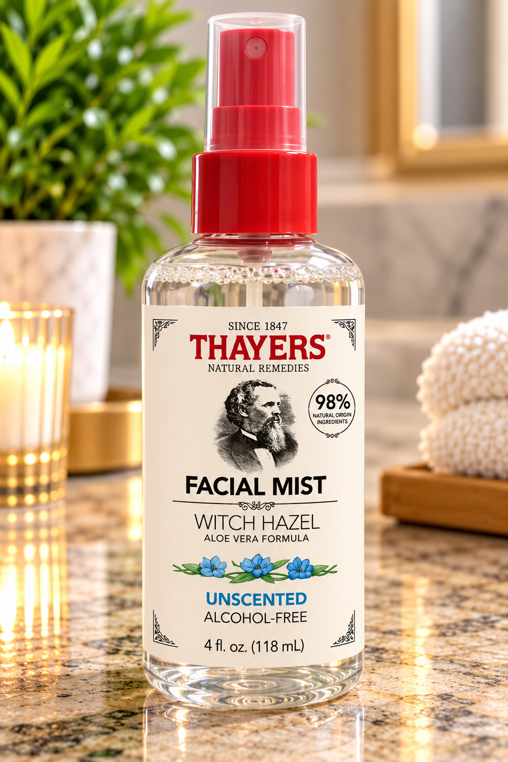 Thayers Facial Mist – Witch Hazel + Aloe Vera, Unscented