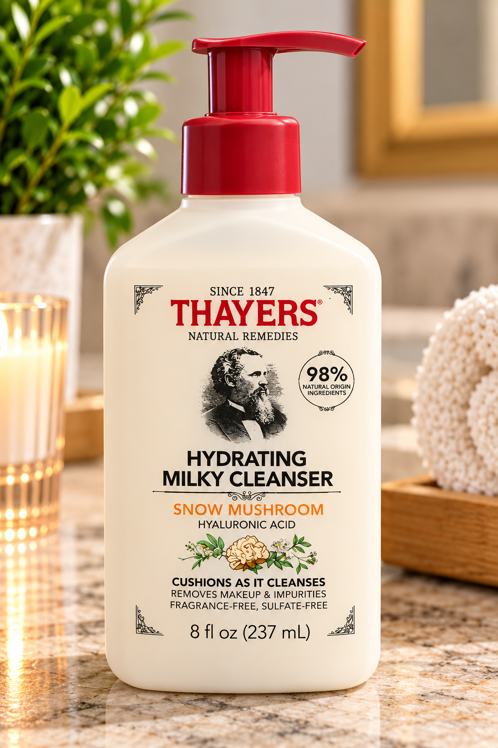 Thayers Hydrating Milky Cleanser – Snow Mushroom + Hyaluronic Acid