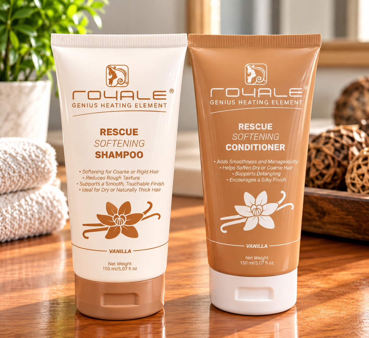Royale Rescue Softening Shampoo + Conditioner Set – Vanilla