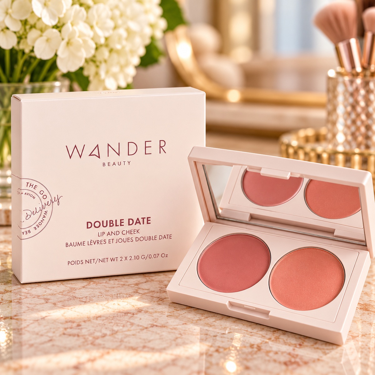 Wander Beauty Double Date Lip & Cheek – Suite Talker / Swipe