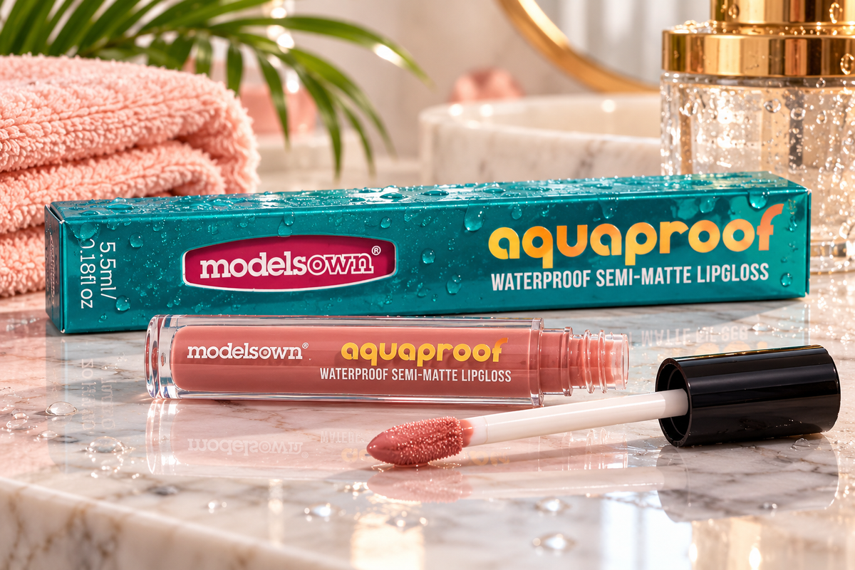 Models Own Aquaproof Waterproof Semi-Matte Lipgloss – 5.5 mL / 0.18 fl oz Pinkish shade